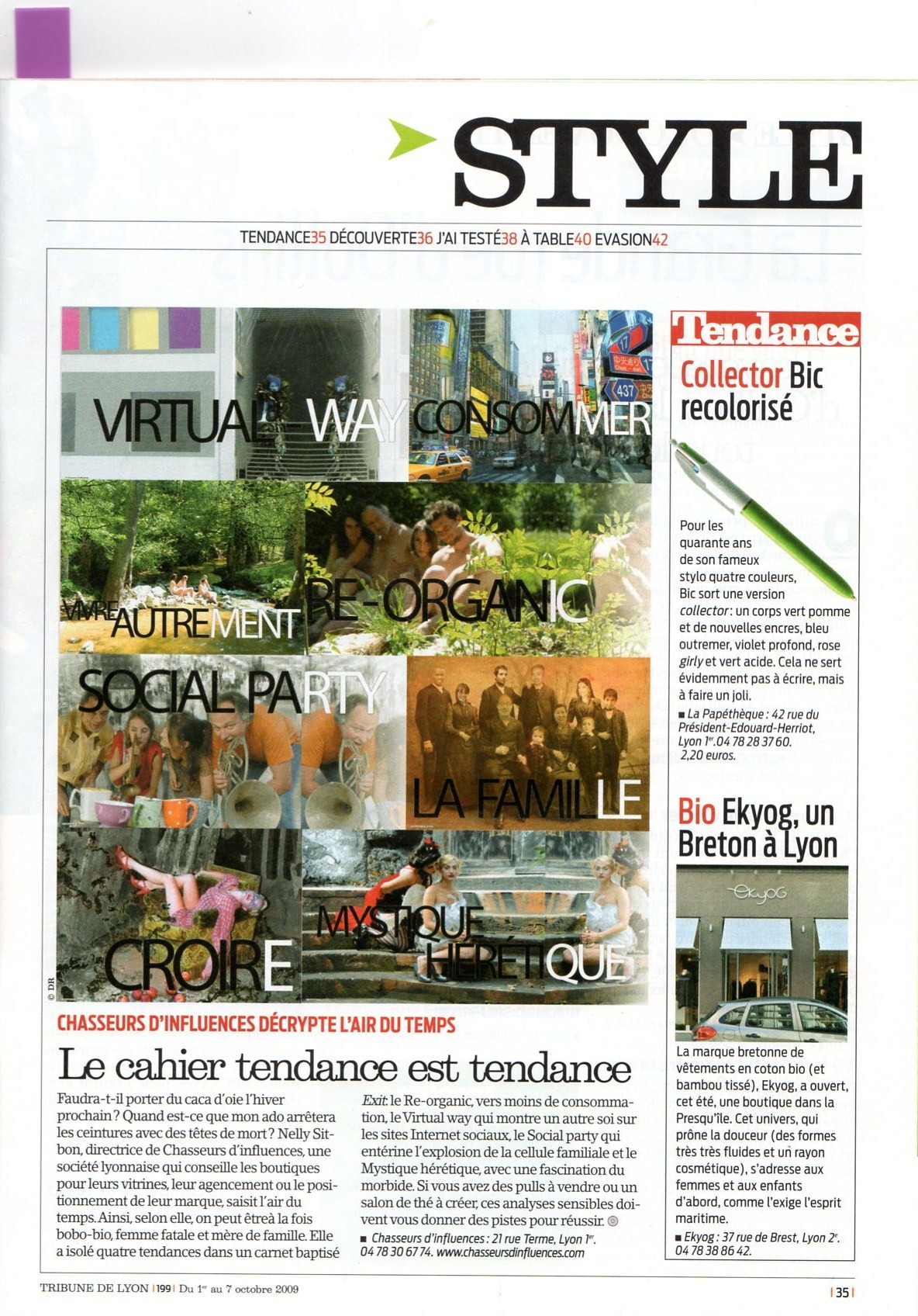 la tribune de lyon octobre 2009